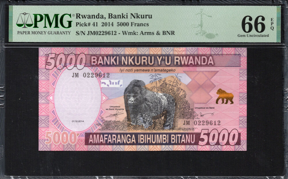 Rwanda - 5.000 Francs 2014 - Pick # 41 - PMG 66 EPQ