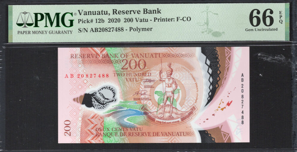 Vanuatu - 200 Vatu 2020 - Pick # 12b - PMG 66 EPQ