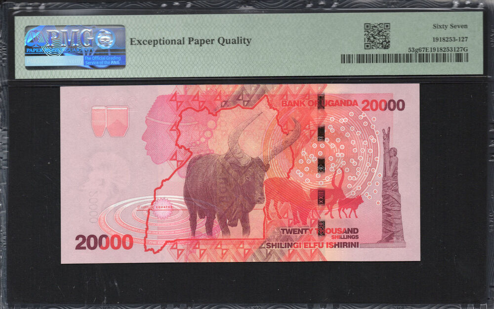 Uganda - 20.000 Shillings 2022 - Pick # 53g - PMG 67 EPQ