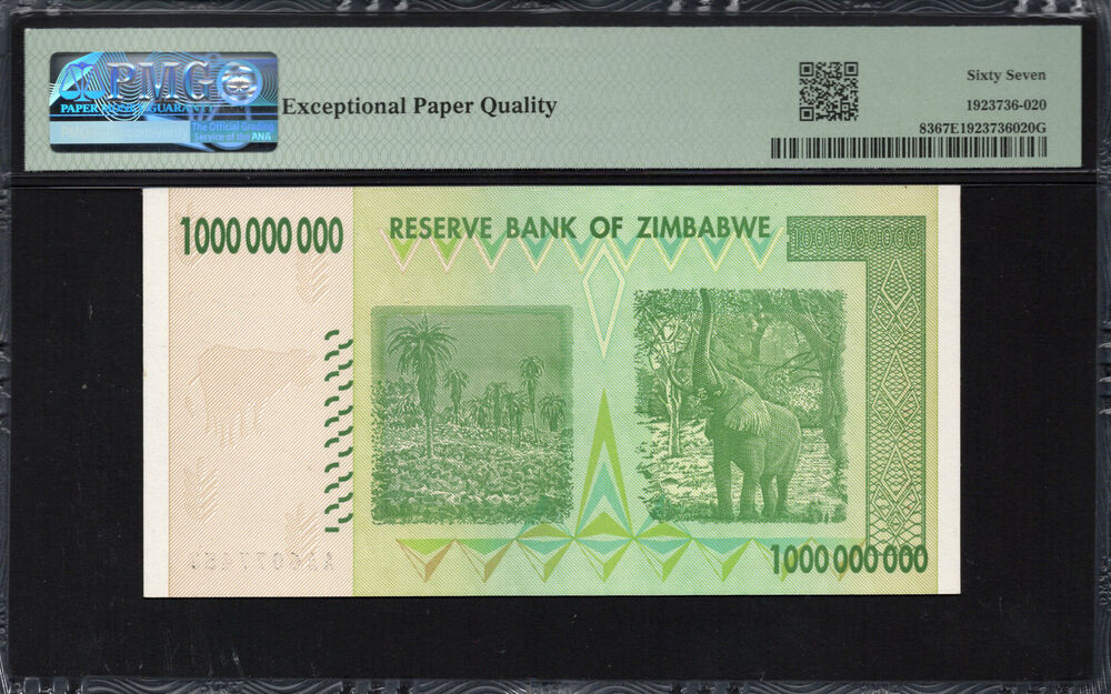 Zimbabwe - 1.000.000.000 Dollars 2008 - Pick # 83 - PMG 67 EPQ