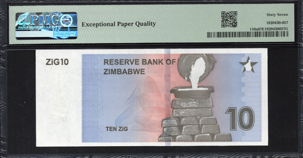 Zimbabwe - 10 ZiG 2024 - Pick # 110a - PMG 67 EPQ