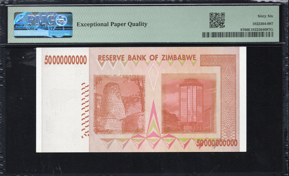 Zimbabwe - 50.000.000.000 Dollars 2008 - Pick # 87 - PMG 66 EPQ