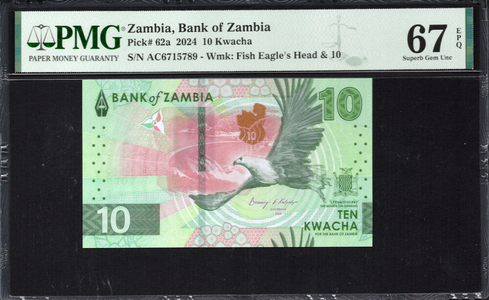 Zambia - 10 Kwacha 2024 - Pick # 62a - PMG 67 EPQ