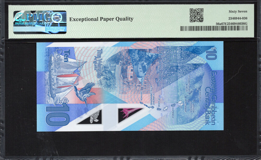 East Caribbean - 10 Dollars 2019 - Pick # 56a - PMG 67 EPQ