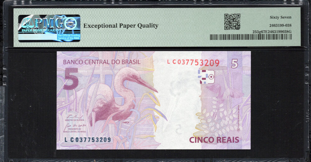 Brazil - 5 Reais 2010 - Pick # 253g - PMG 67 EPQ