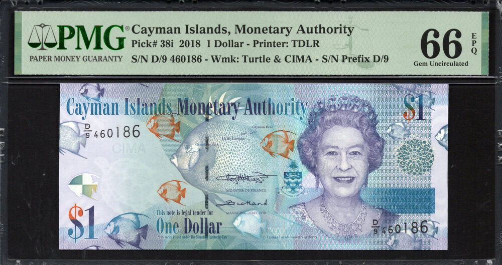 Cayman Islands - 1 Dollar 2018 - Pick # 38i - PMG 66 EPQ