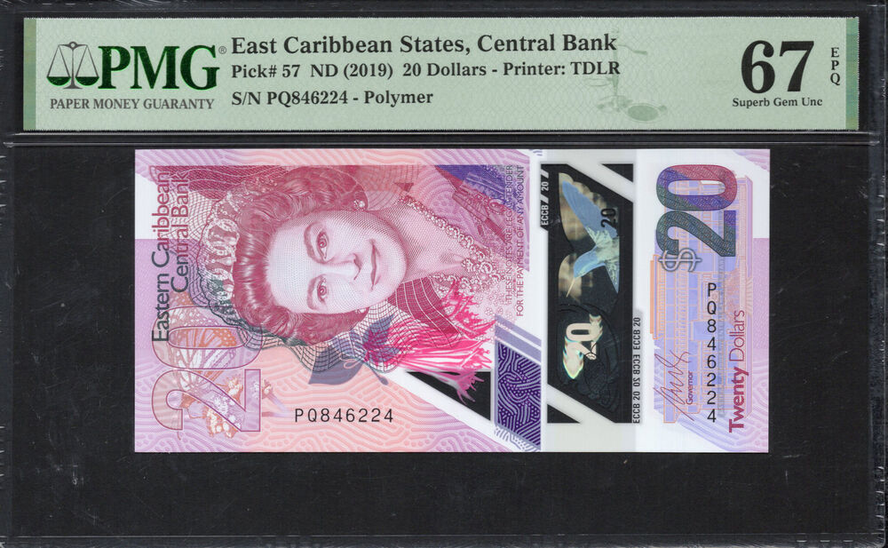 East Caribbean States - 20 Dollars 2019 - Pick # 57 - PMG 67 EPQ