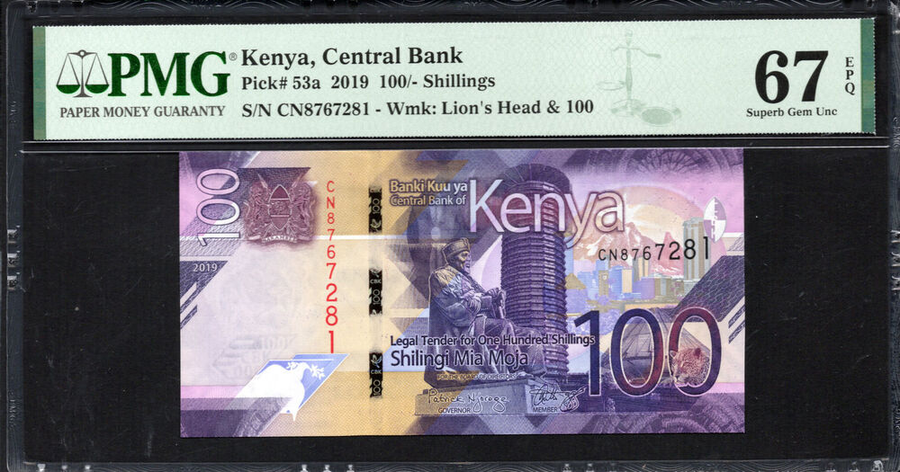 Kenya - 100 Shillings 2019 - Pick # 53a - PMG 67 EPQ
