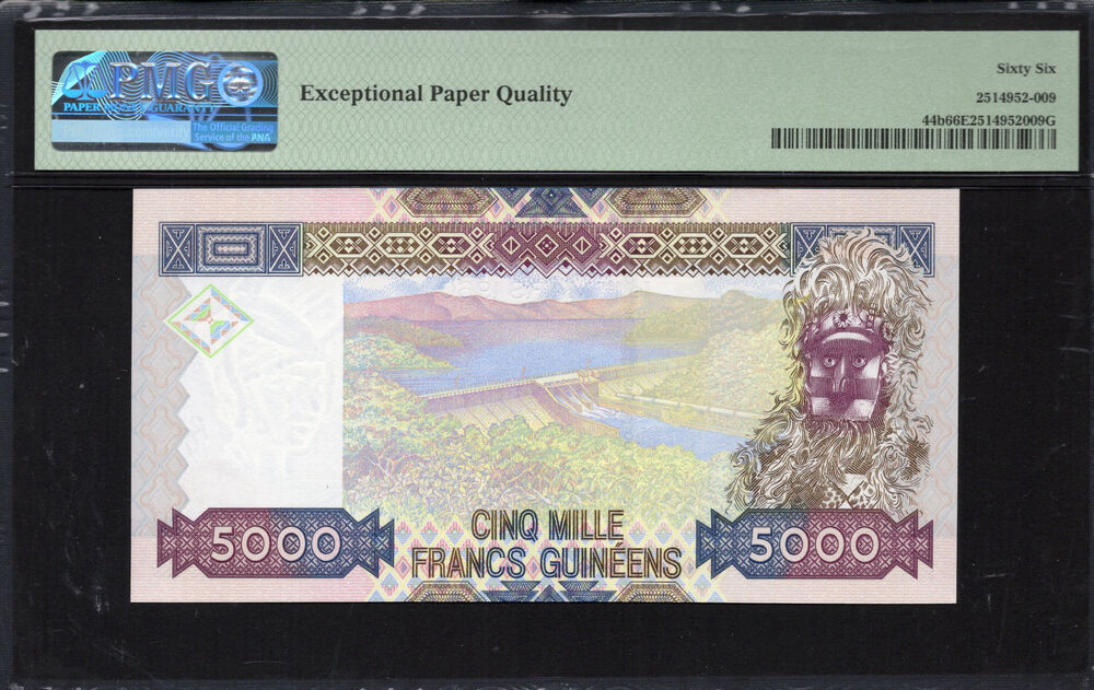 Guinea - 5.000 Francs 2010 - Pick # 44b - PMG 66 EPQ