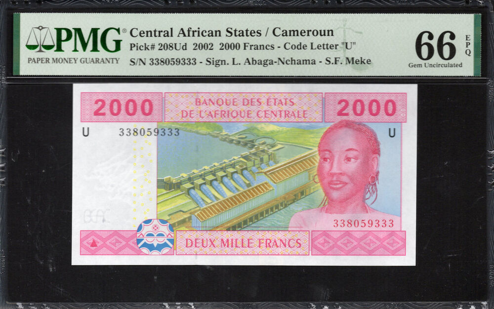 Cameroon - 2.000 Francs 2002 - Pick # 208Ud - PMG 66 EPQ