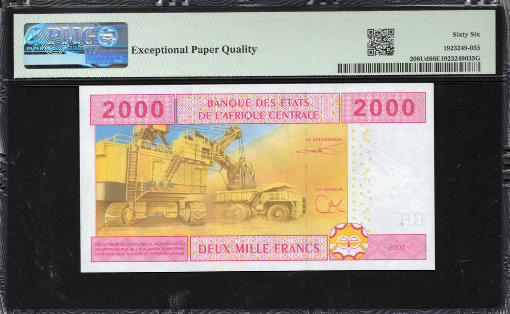 Cameroon - 2.000 Francs 2002 - Pick # 208Ud - PMG 66 EPQ
