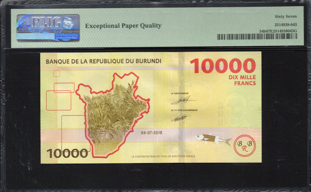 Burundi - 10.000 Francs 2018 - Pick # 54b - PMG 67 EPQ