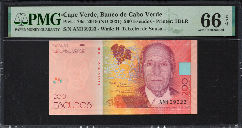 Cape Verde - 200 Escudos 2019 - Pick # 76a - PMG 66 EPQ