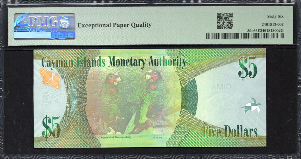 Cayman Islands - 5 Dollars 2018 - Pick # 39c - PMG 66 EPQ