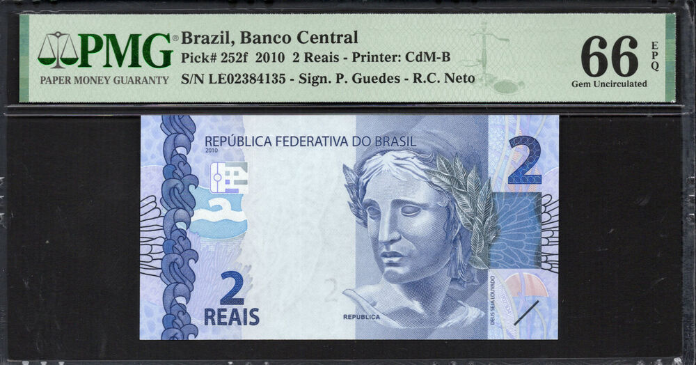 Brazil - 2 Reais 2010 - Pick # 252f - PMG 66 EPQ