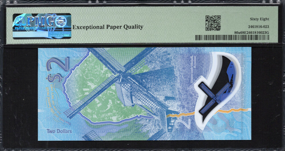Barbados - 2 Dollars 2022 - Pick # 80a - PMG 68 EPQ