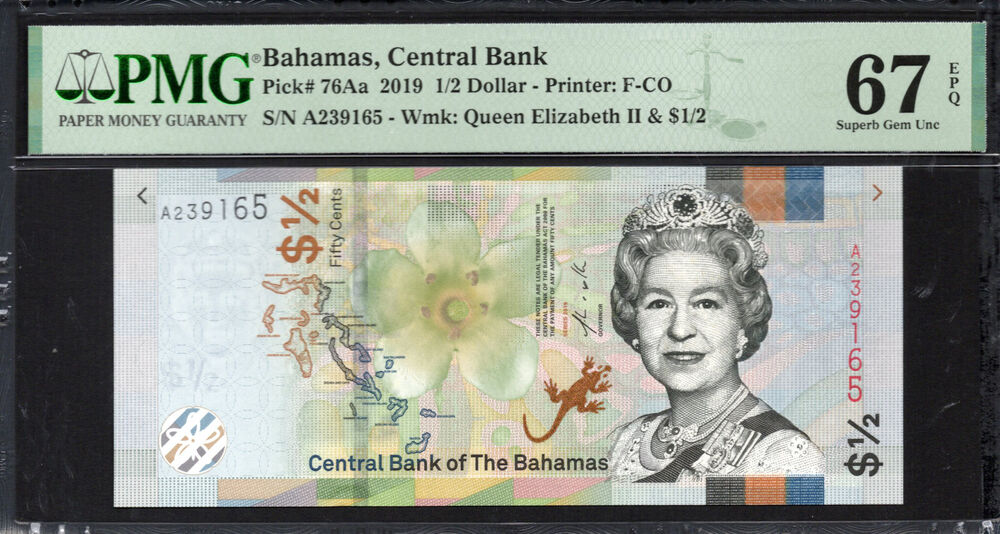 Bahamas - Half Dollar 2019 - Pick # 76Aa - PMG 67 EPQ