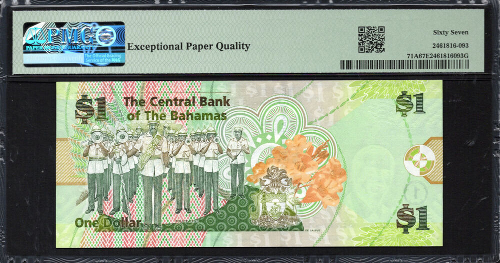 Bahamas - 1 Dollar 2015 - Pick # 71A - PMG 67 EPQ