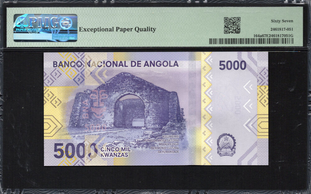 Angola - 5.000 Kwanzas 2020 - Pick # 164a - PMG 67 EPQ
