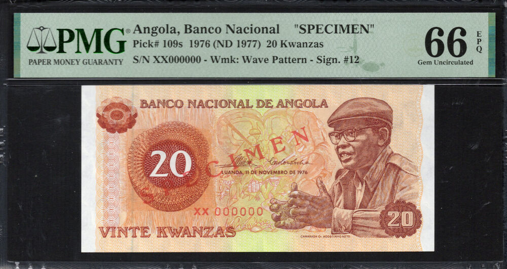 Angola - 20 Kwanzas 1976 - Pick # 109s - PMG 66 EPQ
