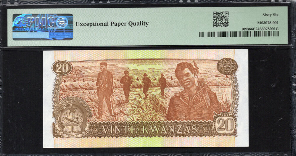 Angola - 20 Kwanzas 1976 - Pick # 109s - PMG 66 EPQ