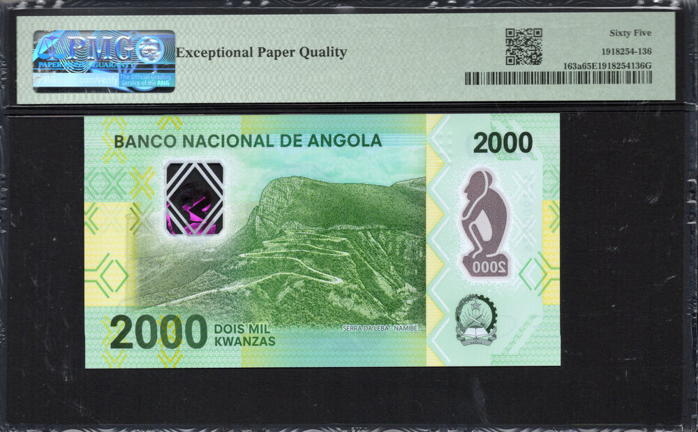 Angola - 2.000 Kwanzas 2020 - Pick # 163a - PMG 65 EPQ