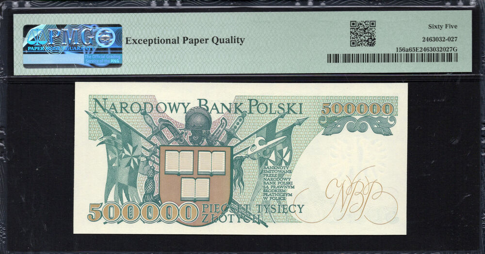 Poland - 500.000 Zlotych 1990 - Pick # 156a - PMG 65 EPQ