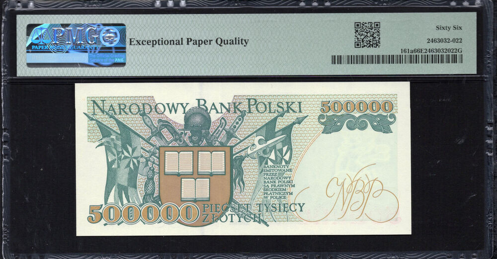 Poland - 500.000 Zlotych 1993 - Pick # 161a - PMG 66 EPQ