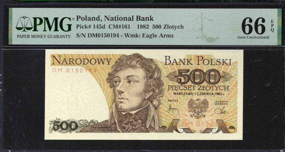 Poland - 500 Zlotych 1982 - Pick # 145d - PMG 66 EPQ