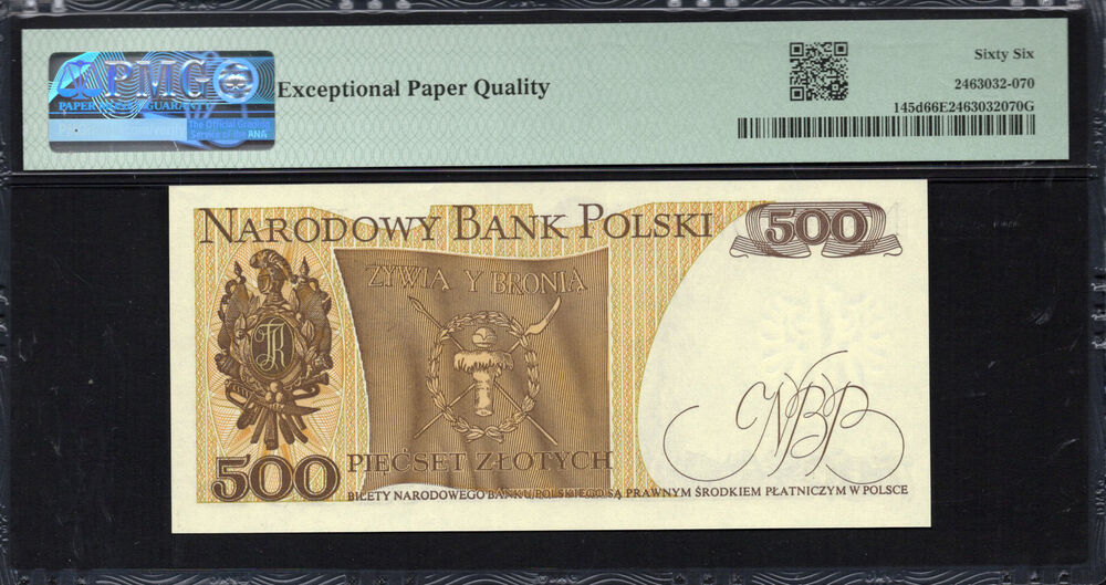 Poland - 500 Zlotych 1982 - Pick # 145d - PMG 66 EPQ