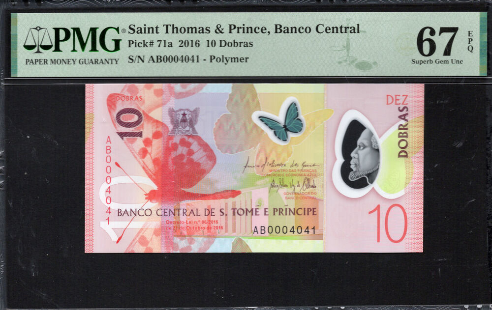 Sao Tome and Principe - 10 Dobras 2016 - Pick # 71a - PMG 67 EPQ