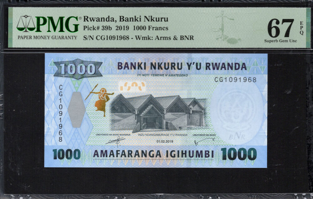 Rwanda - 1.000 Francs 2019 - Pick # 39b - PMG 67 EPQ