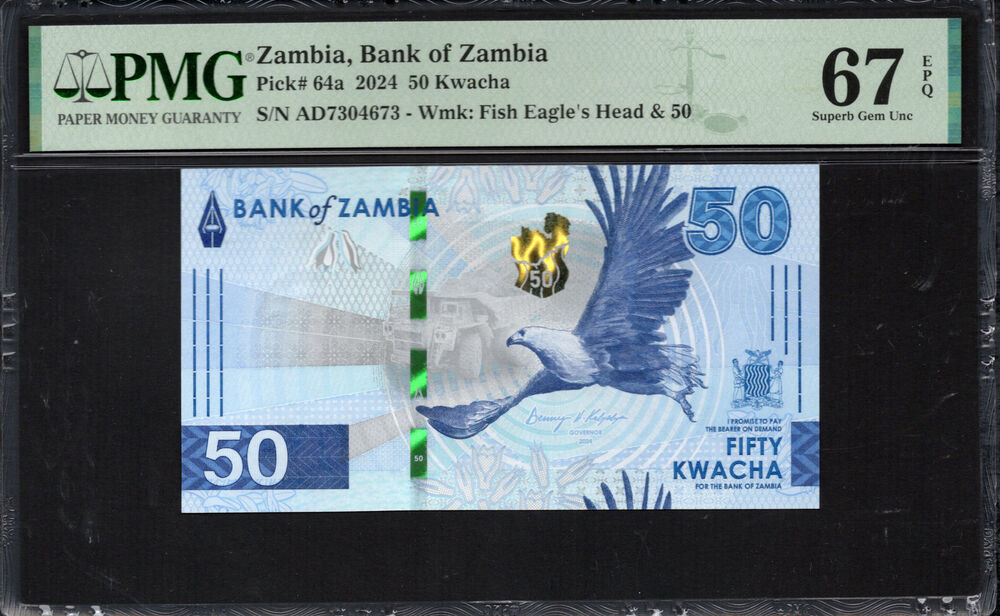 Zambia - 50 Kwacha 2024 - Pick # 64a - PMG 67 EPQ