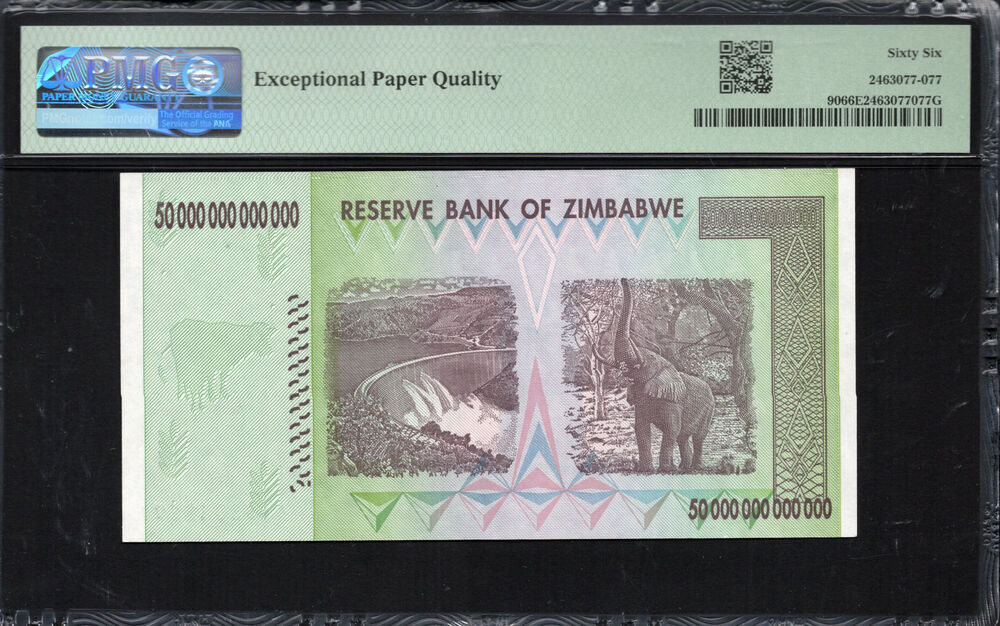 Zimbabwe - 50.000.000.000.000 Dollars 2008 - Pick # 90 - PMG 66 EPQ
