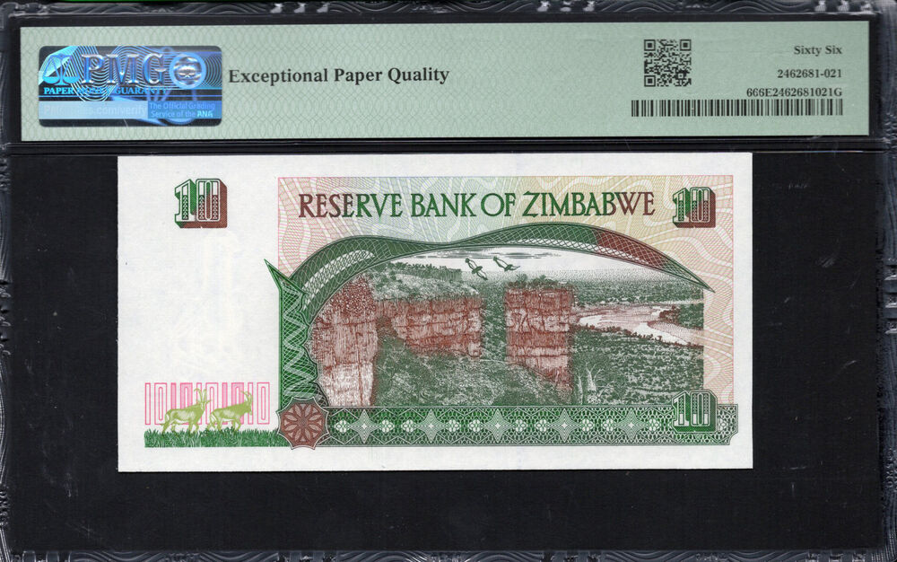 Zimbabwe - 10 Dollars 1997 - Pick # 6 - PMG 66 EPQ