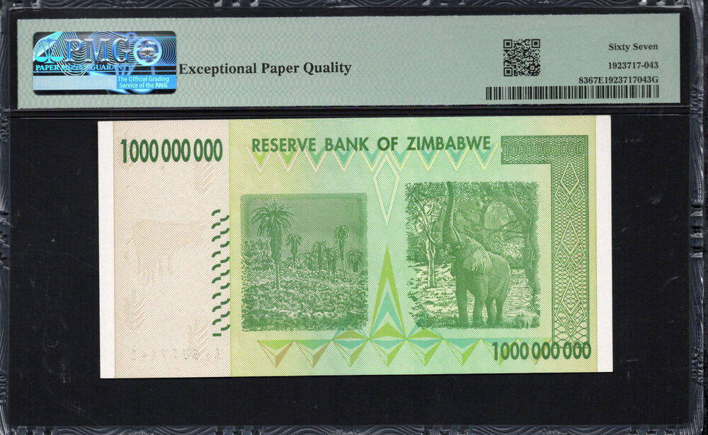 Zimbabwe - 1.000.000.000 Dollars 2008 - Pick # 83 - PMG 67 EPQ