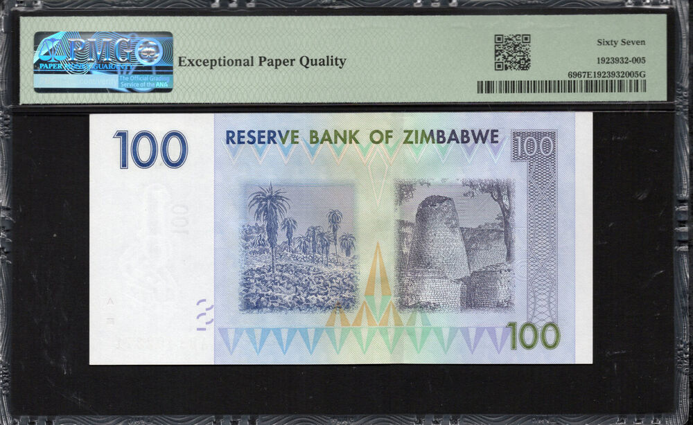 Zimbabwe - 100 Dollars 2007 - Pick # 69 - PMG 67 EPQ