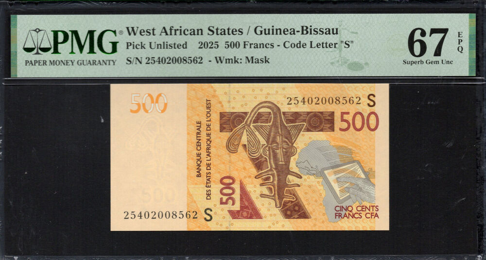 Guinea-Bissau - 500 Francs 2025 - PMG 67 EPQ