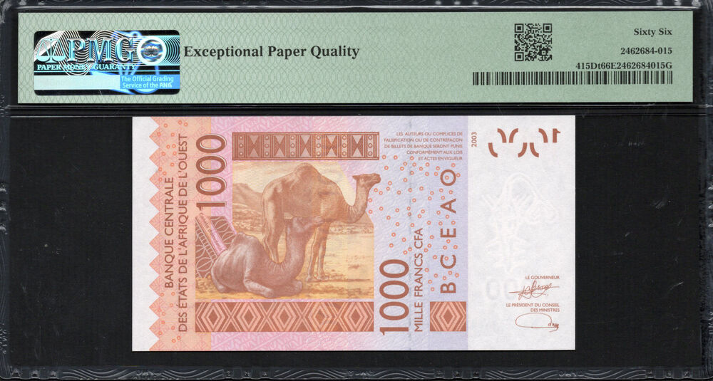 Mali - 1.000 Francs 2023 - Pick # 415Dt - PMG 66 EPQ