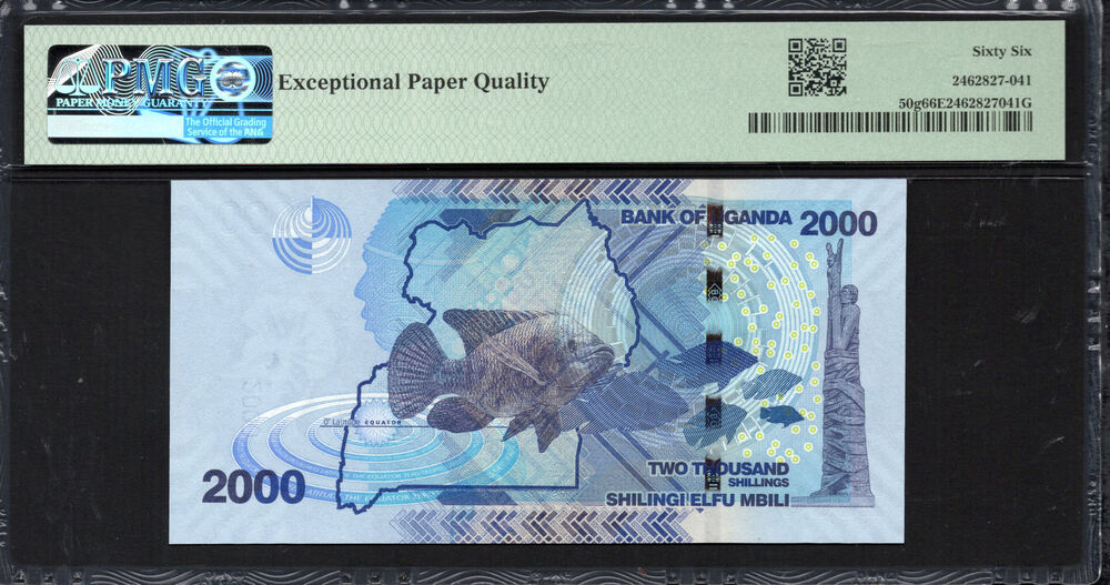 Uganda - 2.000 Shillings 2022 - Pick # 50g - PMG 66 EPQ
