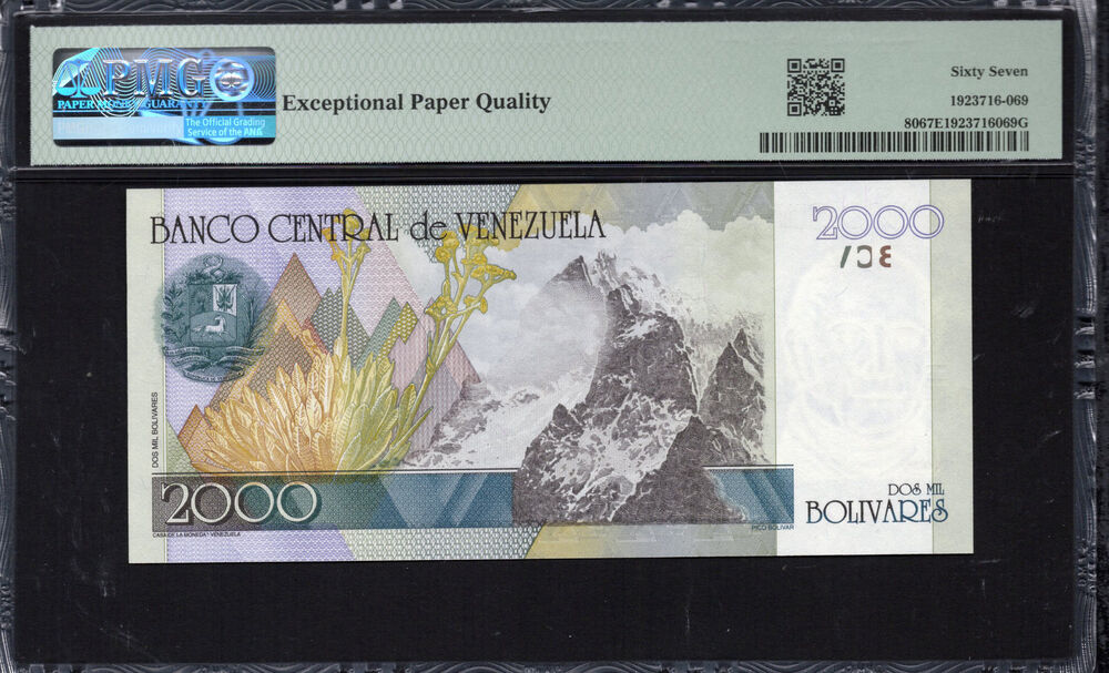Venezuela - 2.000 Bolívares 1998 - Pick # 80 - PMG 67 EPQ