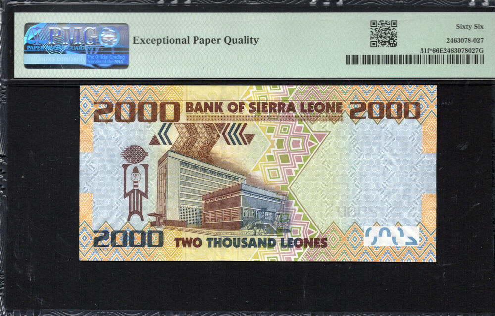 Sierra Leone - 2.000 Leones 2021 - Pick # 31f - PMG 66 EPQ