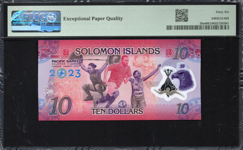 Solomon Islands - 10 Dollars 2023 - Pick # 39a - PMG 66 EPQ