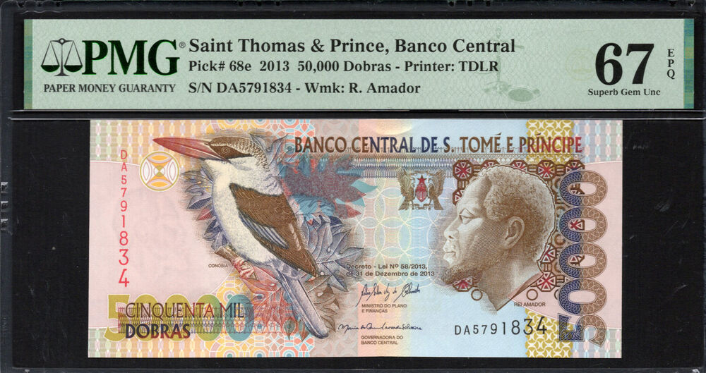 Sao Tome and Principe - 50.000 Dobras 2013 - Pick # 68e - PMG 67 EPQ