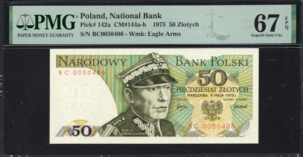 Poland - 50 Zlotych 1975 - Pick # 142a - PMG 67 EPQ
