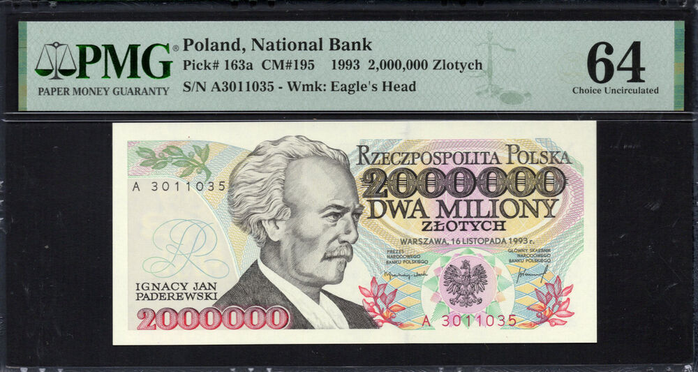 Poland - 2.000.000 Zlotych 1993 - Pick # 163a - PMG 64