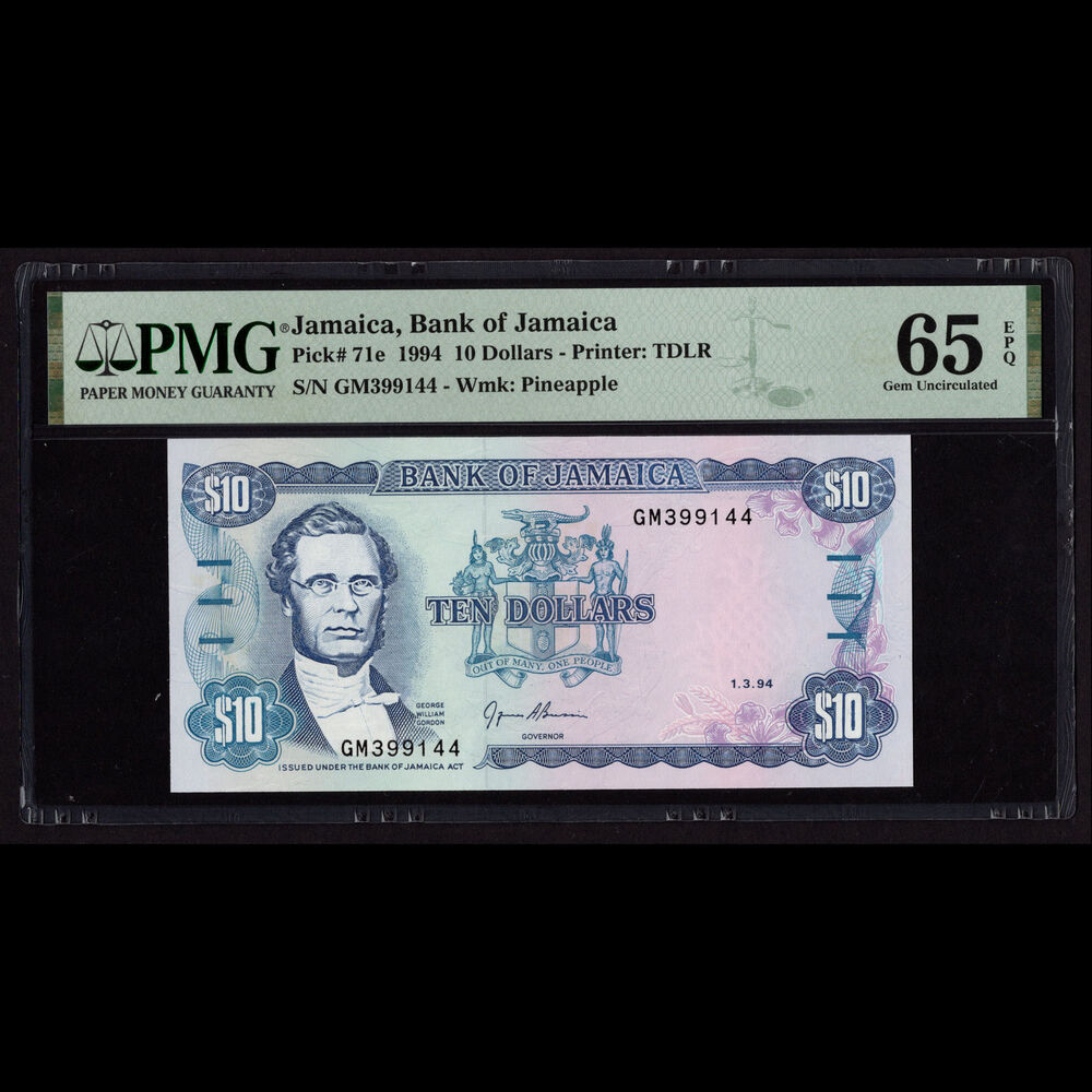 Jamaica - 10 Dollars 1994 - Pick # 71e - PMG 65 EPQ