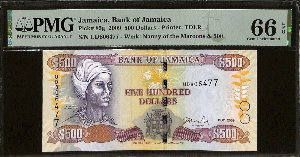 Jamaica - 500 Dollars 2009 - Pick # 85g - PMG 66 EPQ