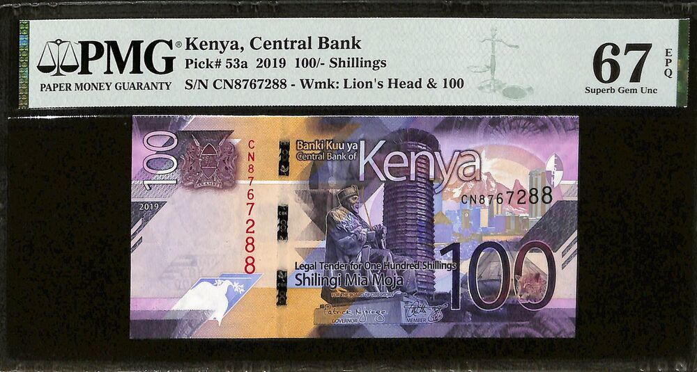 Kenya - 100 Shillings 2019 - Pick # 53a - PMG 67 EPQ