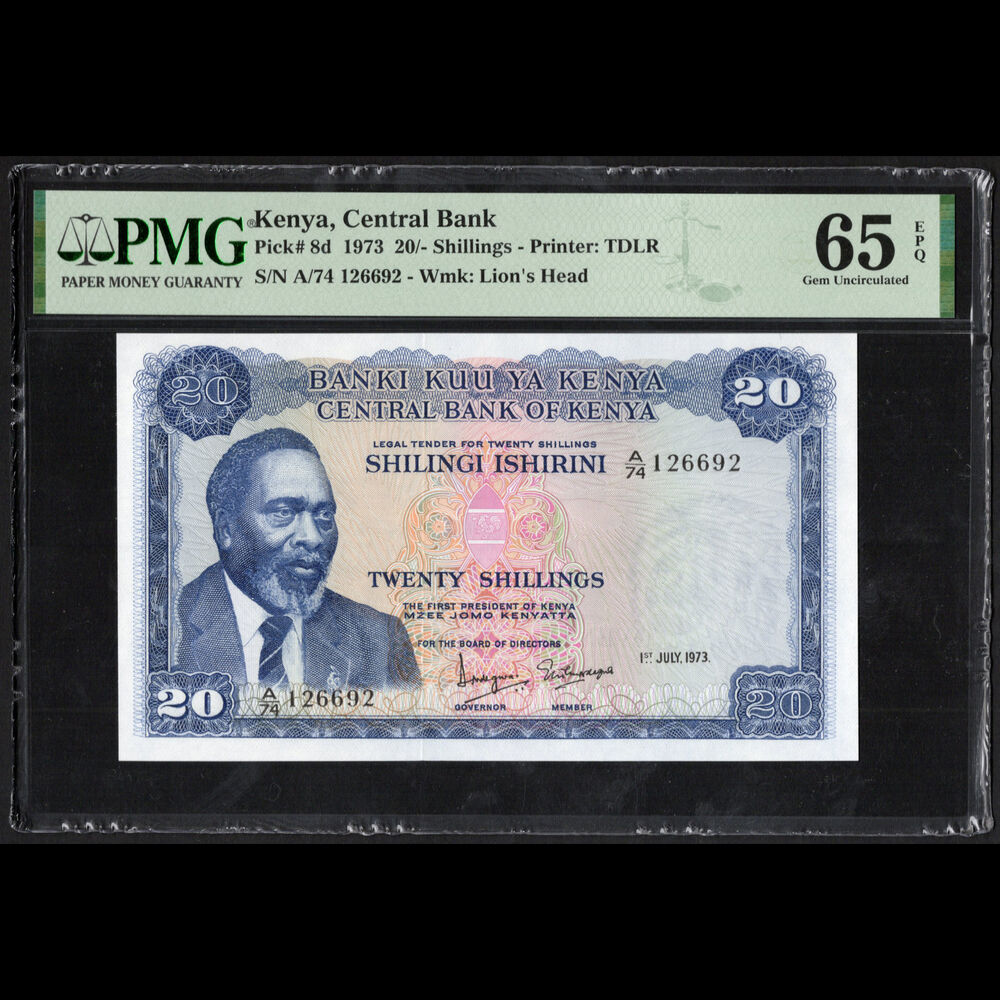 Kenya - 20 Shillings 1973 - Pick # 8d - PMG 65 EPQ